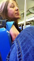 Crazy lady yells at woman on bus for eating!
