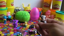 Despicable me minions peppa pig surprise eggs play doh pocoyo spongebob shrek angry birds