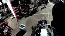 Crash guaranteed when you race a bike in a tight karting track Taiwan