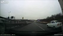 Idiot Truck Driver Causes Accident on Highway