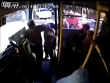 Fight Between Passenger and Bus Driver Caught on CCTV