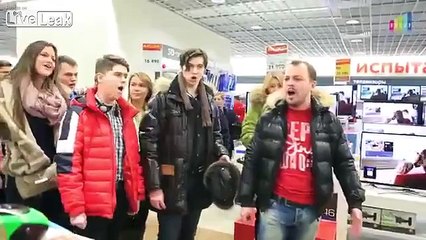 Russian flashmob in supermarket