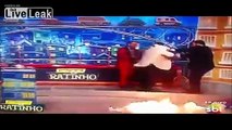 Brazilian actor/entertainer sets himself on fire live on TV, and the kids love it.