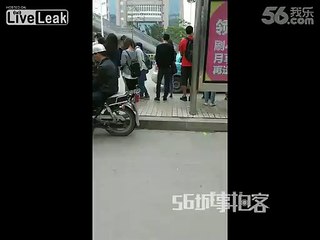 Man gropes girl's butt at bus stop