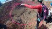 Base Jumping From A Spider Web Between Cliffs Looks Terrifying