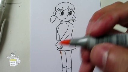 How to draw Shizuka from Doraemon 静ちゃん