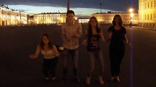 AIESEC Dance Tunak tunak on Palace Square in Saint Peterburg