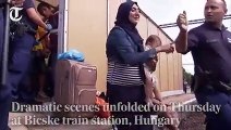 Incredible Scenes on Hungary Train Station as Police Tries to Stop Syrian Refuge Family Boarding the Train