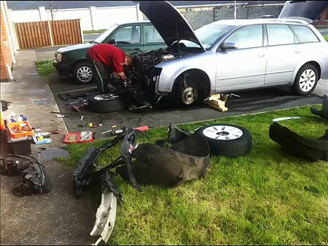 Audi a4 b6 front change to b7 with rieger kit, stuning,real tuning (part 01)