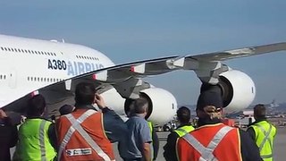 A380  jet blast in montreal
