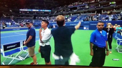 Novak Djokovic celebrates US Open win dancing on court with fan - 2015 HD