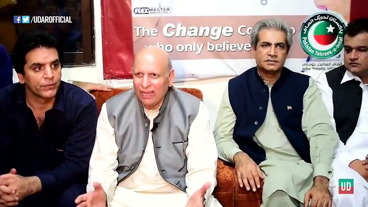 PTI Ch Sarwar press talk on Indian cross border firing & on Kashmir issue at Jinnah House Sialkot Sept 2015