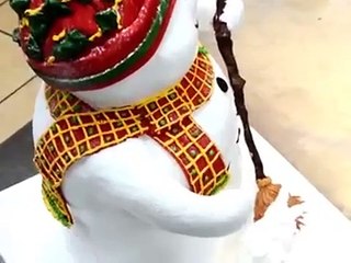 How to make cake Decorating Christmas Cakes   Snow Man Cake