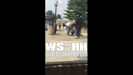 Man Gets Put In A Garbage Can During A Fight!
