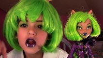 Clawdeen Wolf Dawn of the Dance Monster High Doll Costume Makeup Tutorial for Halloween