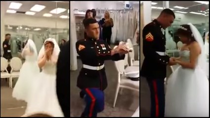 Marine Proposes While Girlfriend Is Wedding Dress Shopping