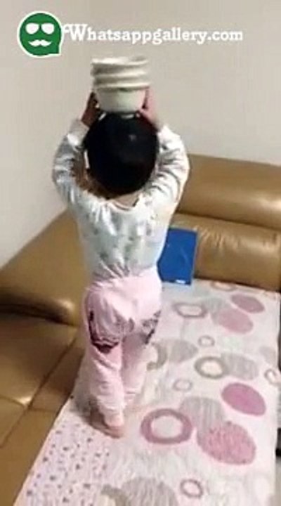 whatsapp funny videos cute baby dancing while balancing cup on head