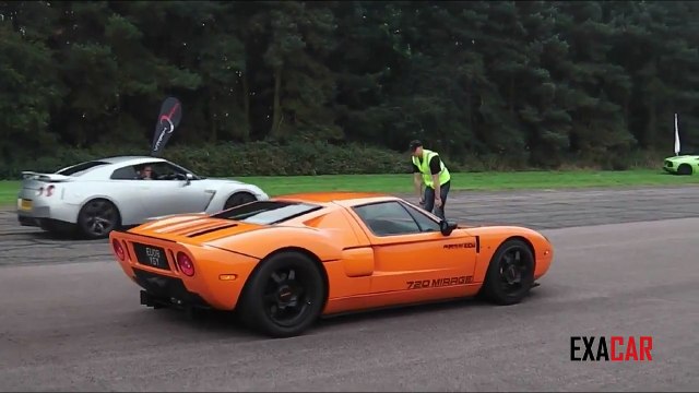 Nissan GTR R35 Vs Ford GT 720 Mirage, Toyota Supra MK4 Drag Racing