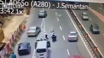 Accident while Traffic cop stops traffic