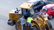 whatsapp videos drunk driver in JCB