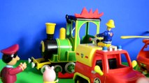 Fireman Sam  Greendale Train Fire Peppa pig Fire Engine Play-doh  Story