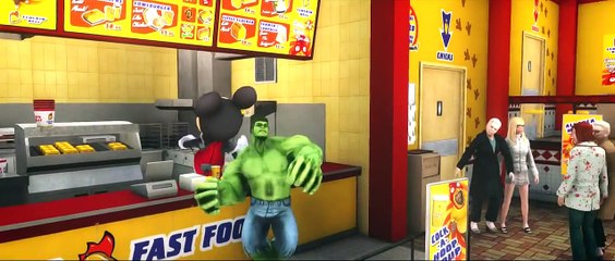 [Disney#7]HULK & Mickey Mouse FUN-Custom Green Lightning McQueen CARS Colors+Children Songs & Rhymes