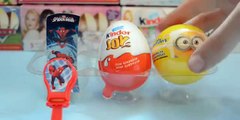 3 HUEVOS KINDER EN ESPAÑOL LOS MINIONS EL HOMBRE ARAÑA HUEVO KINDER SORPRESA JOY JUGUETES