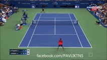 Rafael Nadal vs Fabio Fognini AMAZING POINT US OPEN 2015