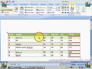 Lecture 18 Word 2007 _Table Part 3_ Urdu Tutorial...