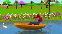 Spider Man Row Row Row Your Boat | Animated Spider man Nursery Rhyme | Spider Man Cartoon Song
