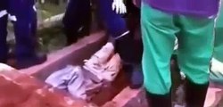 Moment a man left for dead and buried was pulled ALIVE from his grave in Brazil RAW VIDEO