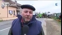 French Angry Farmer Throw Shit Against Anti Riot Police lol