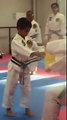 8 years old boy testing for recommended black belt