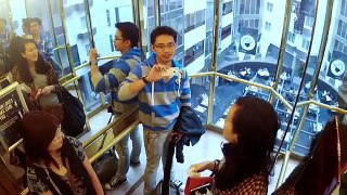 Voice activated elevator prank