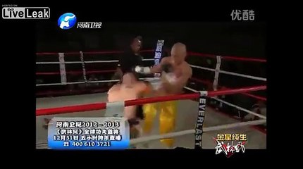 Shaolin monk knocked out by Muay Thai