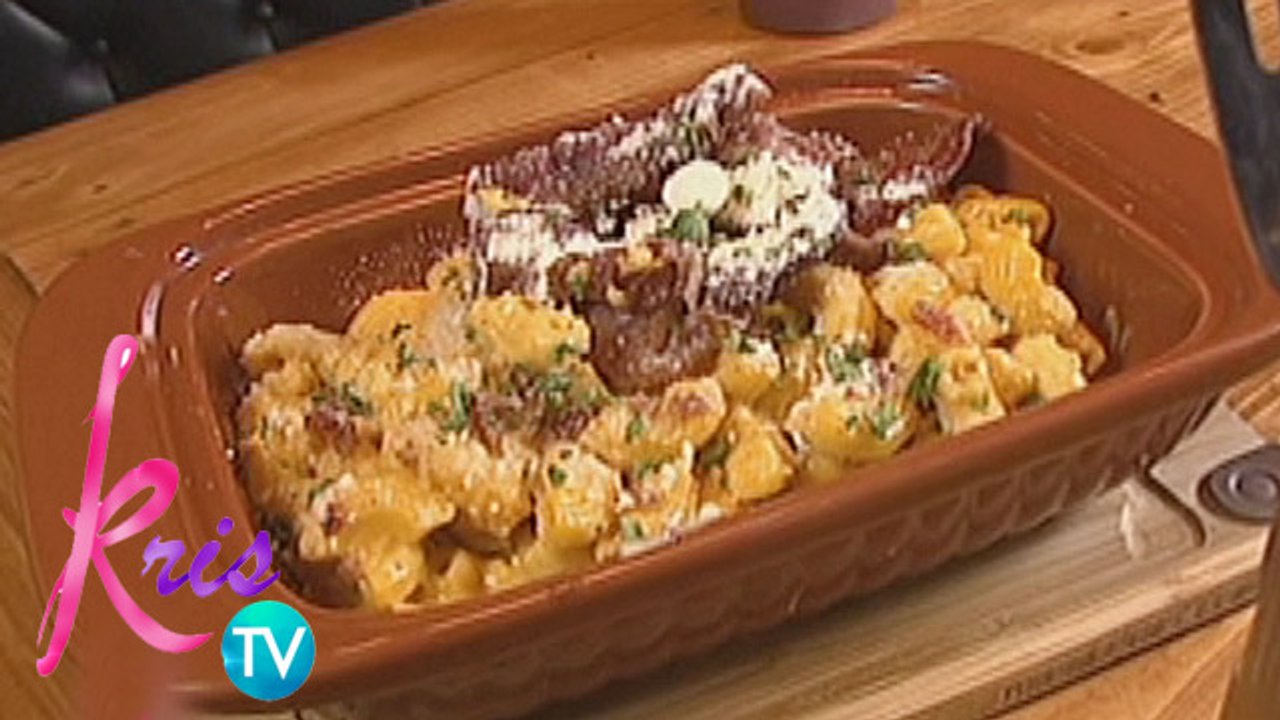 Kris TV: JC cooks Bacon Mac and Cheese