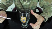 Glass (or beer bottle, or wine glass) pick up with straw