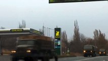 More footage of Russian army columns directed towards Donetsk during the last days