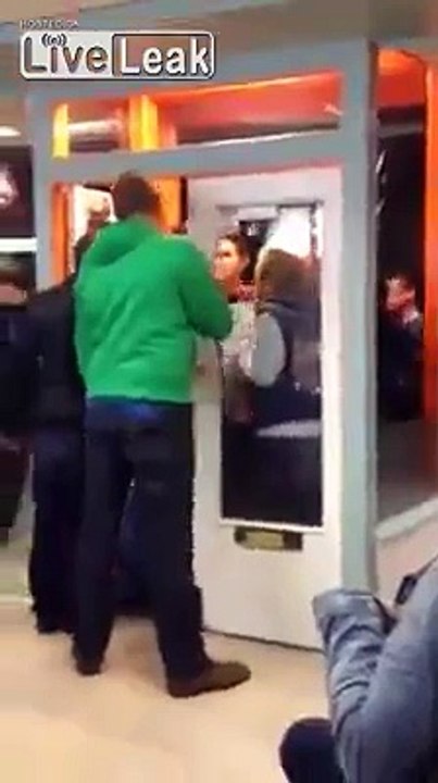 Guy Punches Girl Through Glass