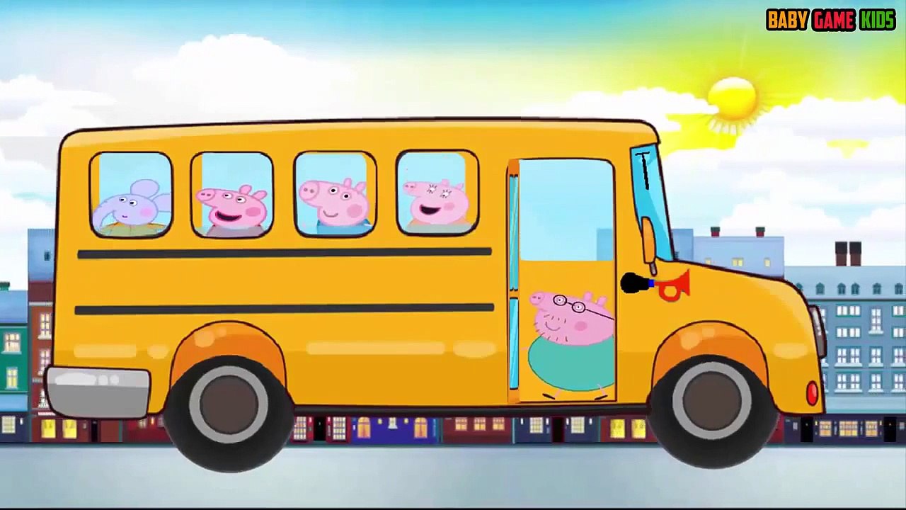 Peppa Pig Wheels on the Bus Song with lyrics