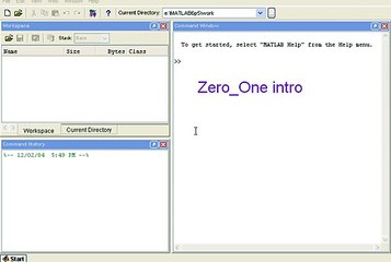 zero ones Matlab intro
