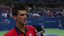 Novak Djokovic on reaching US Open third round