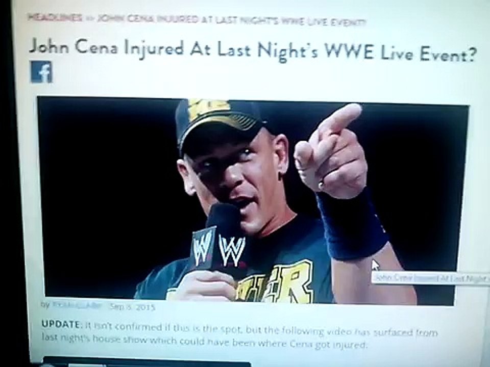 john cena injured at last night wwe house show