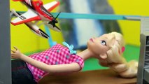 Frozen Elsa Barbie on Fire with Peppa Pig Mickey Mouse and Disney Planes by DisneyCarToys