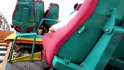 BLONDE GIRL HILARIOUS ROLLER COASTER REACTION!!