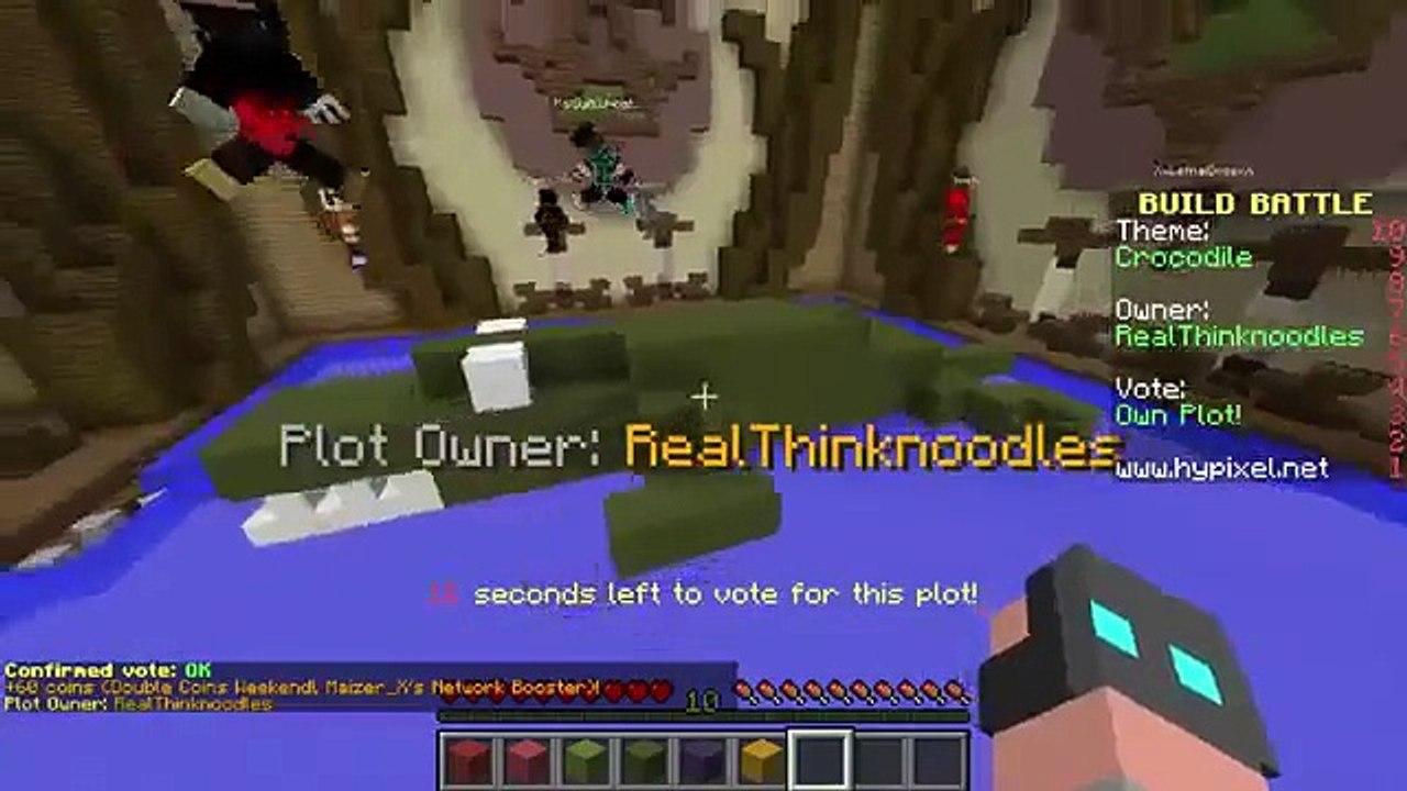 Thinknoodles // Minecraft   BIG SMILE, CROCODILE!   Build Battle Minigame