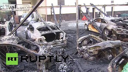 Russia: See the charred remains of luxury car collection
