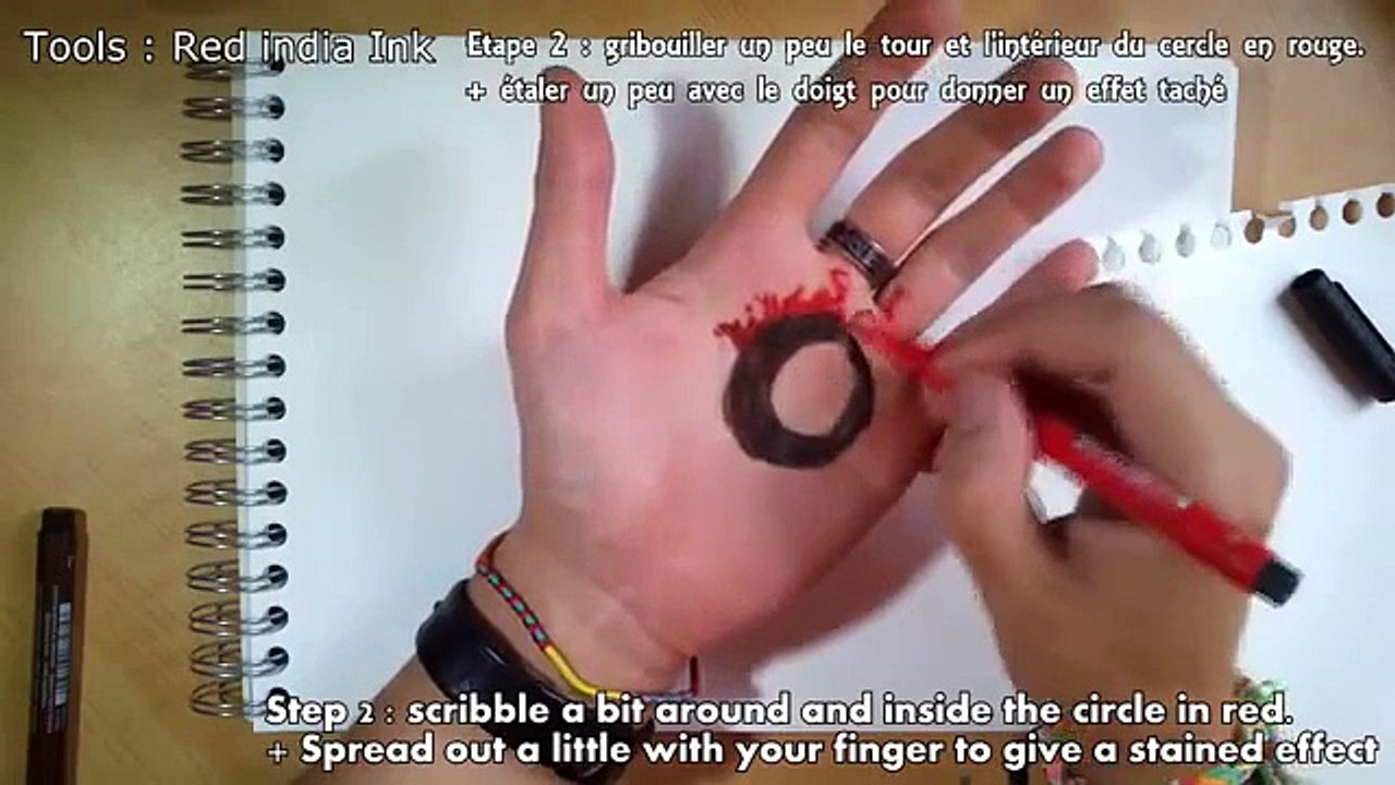 Best Tutorial : 3D Drawing Hole On Hand Make a Real