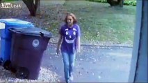 Thief goes around stealing packages from front yards