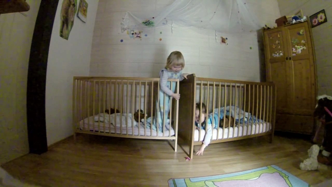 Mission Impossible Twin Toddlers Use Teamwork to get a Pacifier
